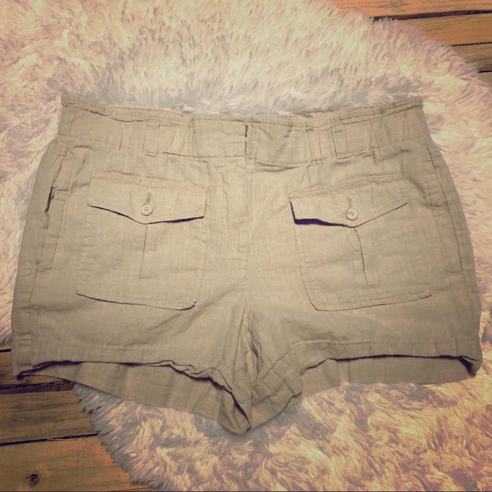 Loft Khaki Linen Shorts